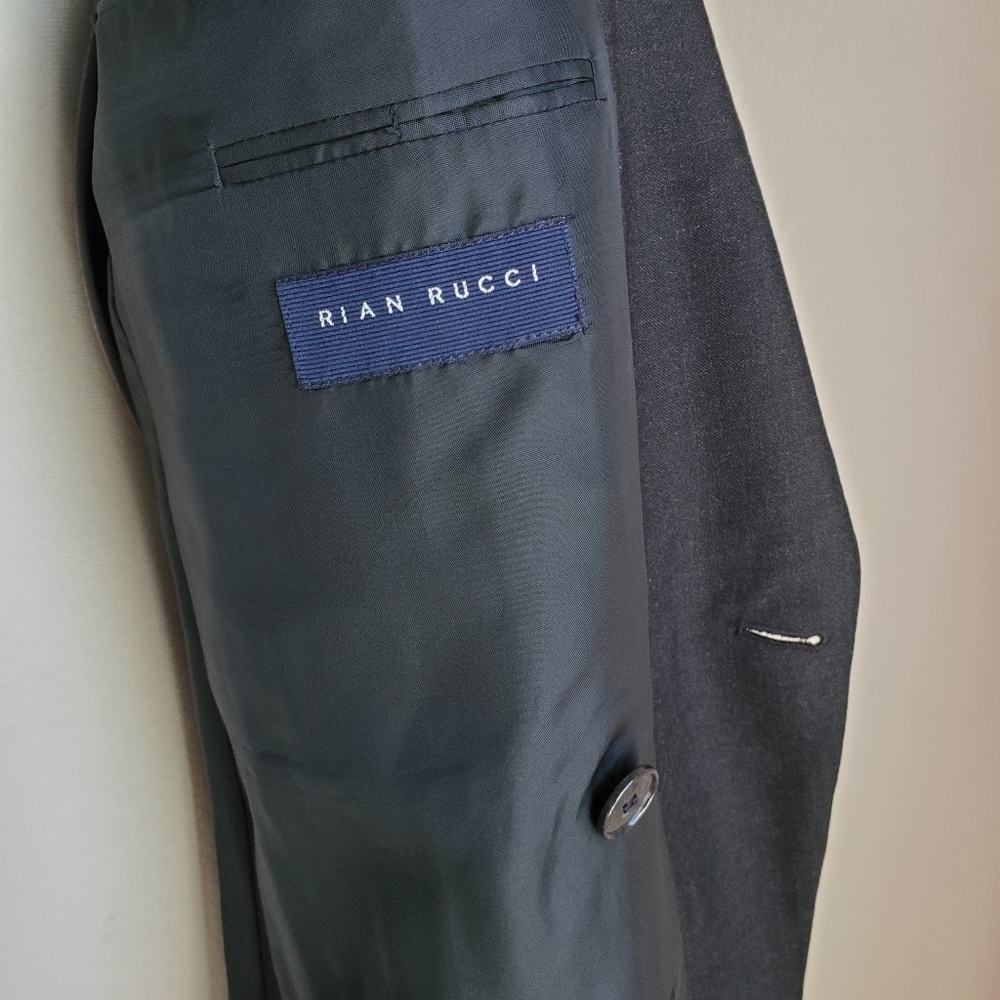 (Men) Rian Rucci - Sz 38 Dark Gray Wool Suit - Picture 5 of 16